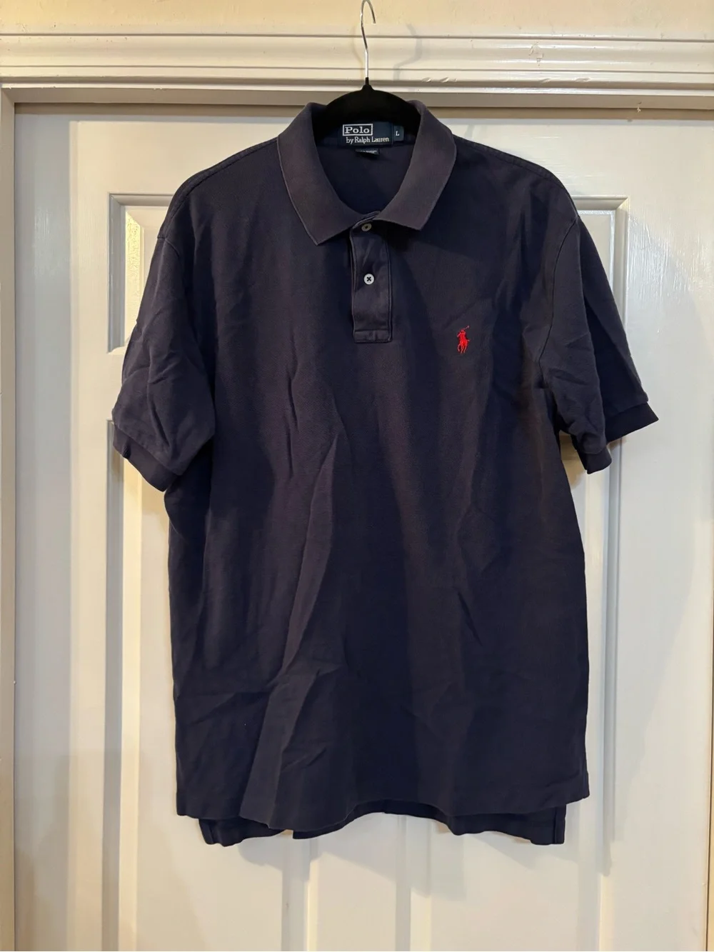 Polo by Ralph Lauren Navy Short Sleeve Polo with Red Pony